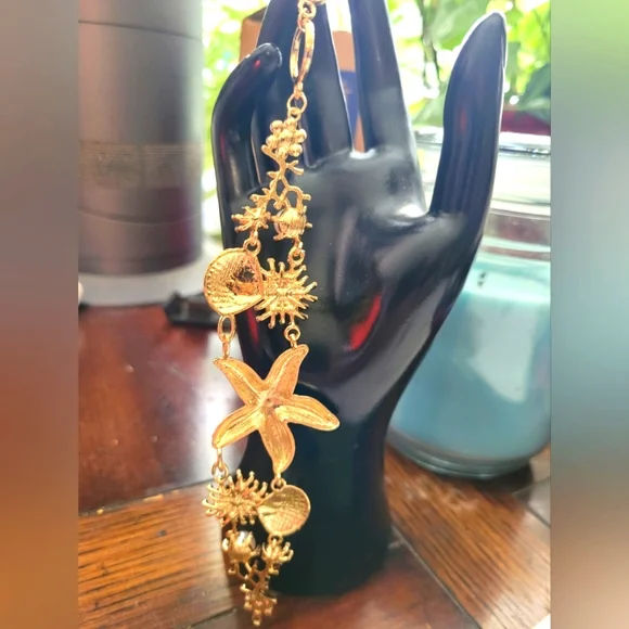 Gold and Blue Starfish Charm Bracelet - Picture 3 of 3